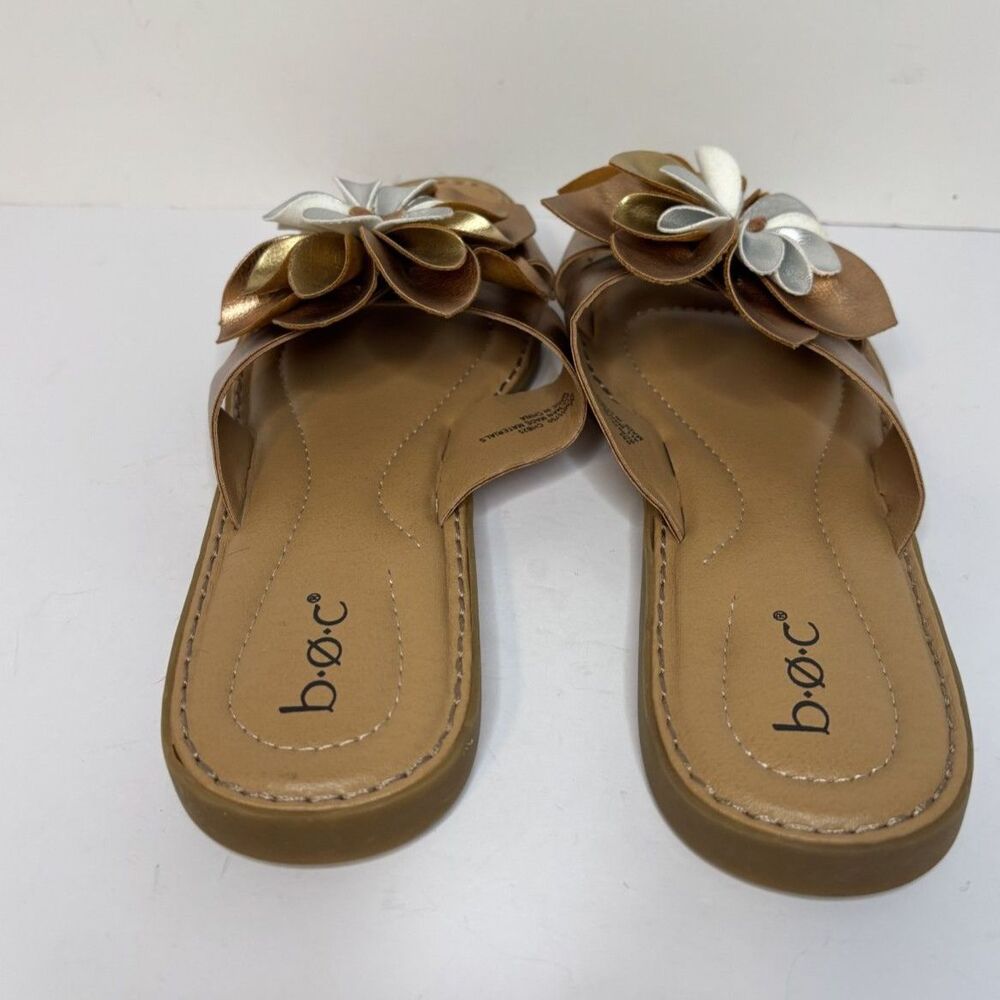 b.o.c Kasia Tan Multicolor Metallic Slide Sandal Cushioned Footbed Womens - Picture 3 of 8